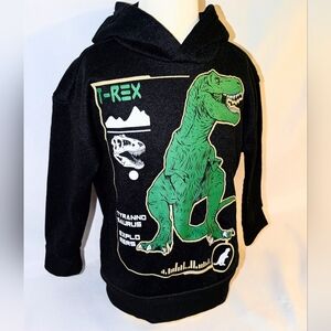 T-Rex Kids Hoodie - Black & Green